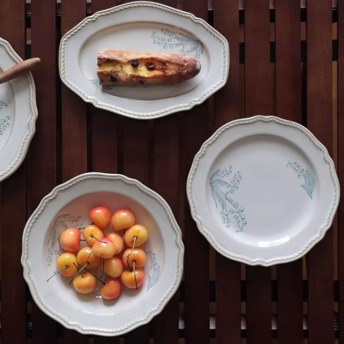 Camping Plates Retro High-end Ceramic Dinner Plates, Home Dining, Dishes, Tableware Decorative Plate