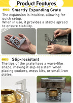 CAMPINGMOON Alcohol Stove Brass Stainless Steel Mini for Backpacking Hiking Rack Cross Stand AS-1