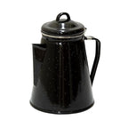 Stansport Enamel 8-Cup Percolator Coffee Pot and 4-Mug Set - Heavy-Duty Campfire Coffee Maker with 12oz Mugs - Percolator Stem Included - Double Baked Enamelware for Camping, Hiking, RV & Cabin