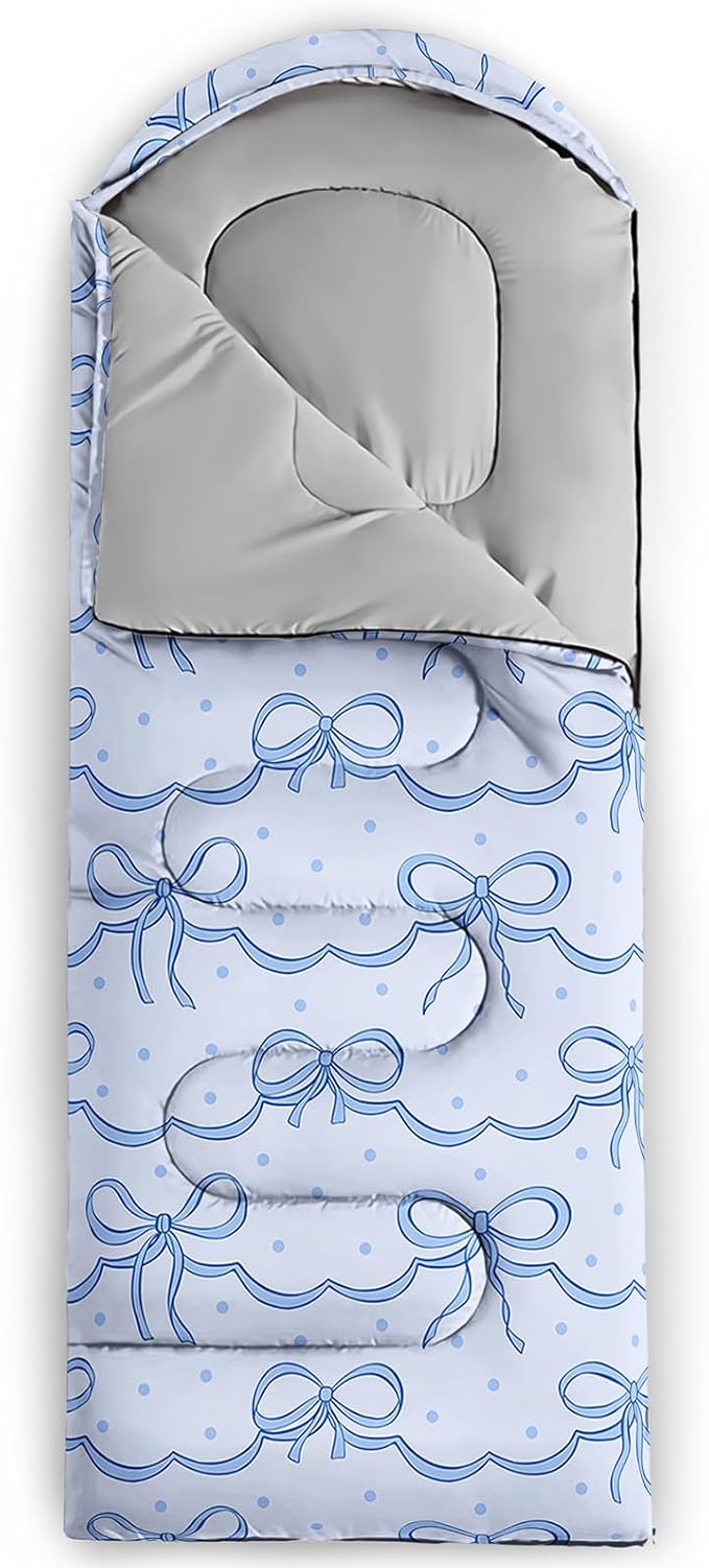 QOOMO Camping Sleeping Bags,3 Season Warm & Cool Weather,Lightweight,Waterproof Sleeping Bags for Adults & Kids,Traveling,and Outdoors,Camping Gear Equipment