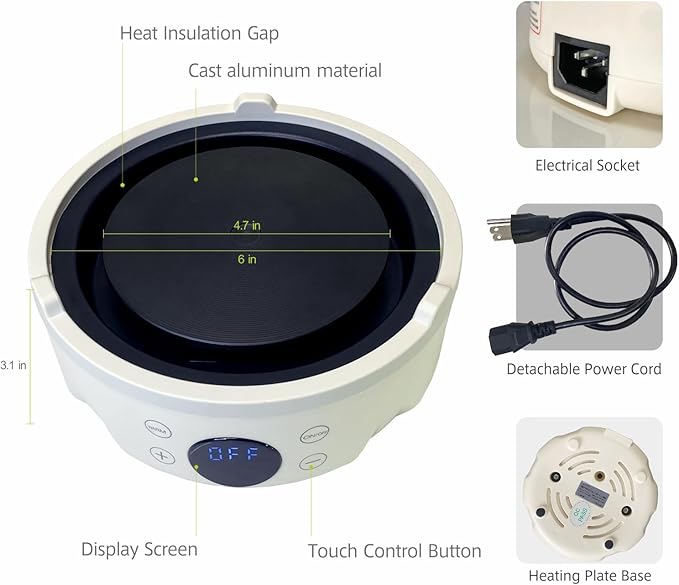 Mini Hot Plate Electric - Portable hot plate, Small Hot Plate, Mini Electric Stove, Perfect Size For Moka Pot, Melting Wax And More, Suitable For Kitchen, RV camping, Outdoor, 600W, 9 heat levels