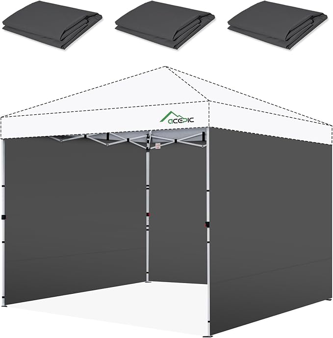 Sidewalls for 10x10 Pop Up Canopy, 210D Polyester Waterproof Canopy Sidewalls with UV Protection, Sunwall Only (Dusk Gray, 10 * 10ft 3PCS)