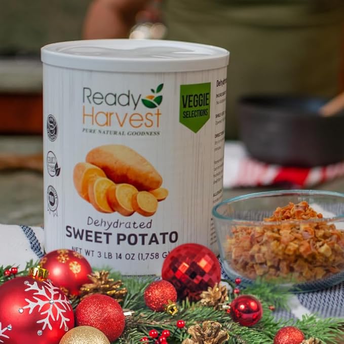 Ready Harvest Dehydrated Food - Sweet Potatoes | Emergency Food | Pantry Staples | #10 Can | 25-Year Shelf Life | Cans Filled to the Top
