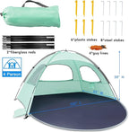NXONE Beach Tent Sun Shelter with UPF 50+ UV Protection, Lightweight Easy Setup Portable Beach Canopy for Family, Large Space for Beach, Camping & Outdoor, 3/4/6 Person