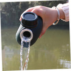 SUPVOX Aluminum Military Canteen Water Bottle for Camping Hiking Survival Outdoor Adventure with Snap Closure Pouch and Hook Design Leak Alloy