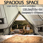 Bell Tent Set with Tent Tarp for 4 Season Camping, 300D Oxford Waterproof Yurt Tents with Porch and Top Stove Jack Living 4/6Person Family Tents