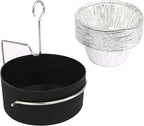 Uniflasy Grill Grease Tray Cup and Grease Clip fits CharBroil/Kenmore Gas Grill, Grease Tray with Aluminum Foil Liner (15Pack), Grease Catch Cup for Masterbuilt 30" & 40", Kenmore and More Grills