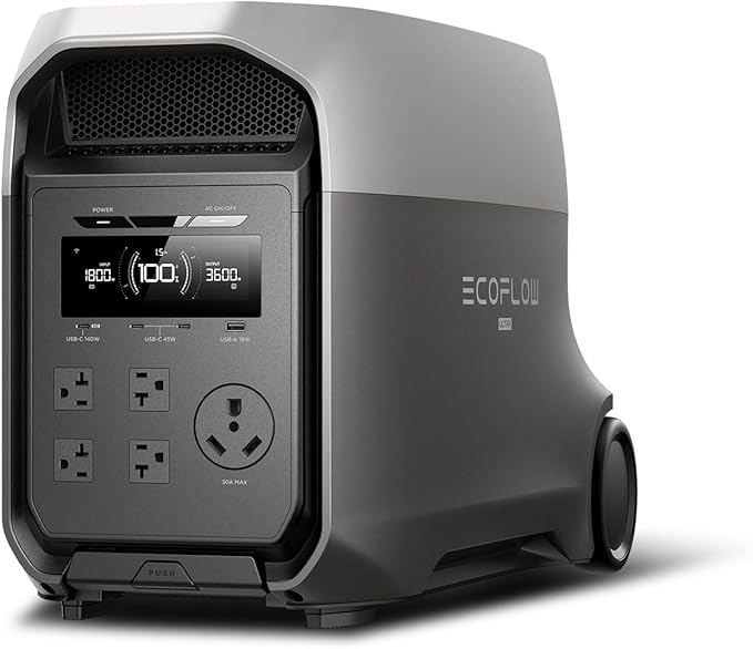 EF ECOFLOW Delta 3 Ultra Portable Power Station, 3072Wh LiFePO4 Battery, 3600W (Surge 7200W) Output Home Power, Solar Generator for Home Use, Camping Accessories, Emergencies & RV Backup