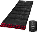 Flannel Sleeping Bag Cold Weather for Adults XL Camping Cotton Sleeping Bag 4 Season Big and Tall, Waterproof with Compression Sack
