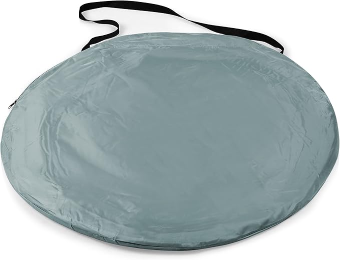 PICNIC TIME Manta Portable Beach Tent, Fully-Assembled Pop Up Tent, Beach Shade and Sun Shelter, Instant Outdoor Shade with Carrying Bag for Outdoors and UPF50+ UV Protection (Gray with Black Accents)
