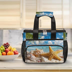 Beach Ocean Starfish Seashells Soft Cooler Bag Insulated Lunch Box for Men & Women, Large Leakproof Lunch Bag Portable Beach Cooler for Work, Picnic, Road Trips,Fishing, Travel, Camping,A-5