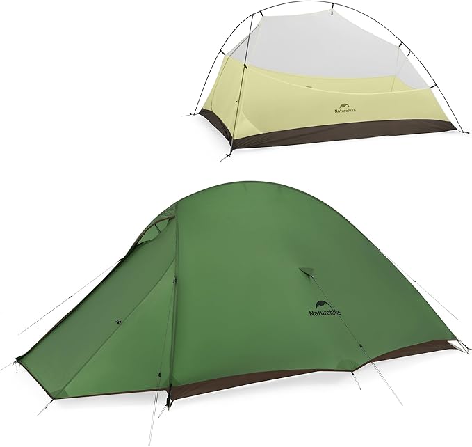 Naturehike Cloud-Up 2 Person Tent Lightweight Backpacking Tent with Footprint - Free Standing Ultralight Camping Hiking Backpack Tents Two Person Tent