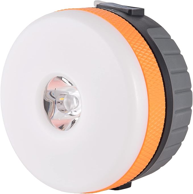 LIT-PaTH LED Camping Lantern, Rechargeable Light with Magnet Base, 2200 mAh, Survival Kit for Emergency, Hurricane, Outage, Medium Orange, 1 Pack