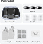 LEEDOR Pop Up Screen House, 6-10-15 Person Outdoor Screen Tent，Camping Screen Room with Carry Bag, Screened Gazebo with Mosquito Netting, Instant UV Resistant Sun Shelter for Garden, Patio, Backyard