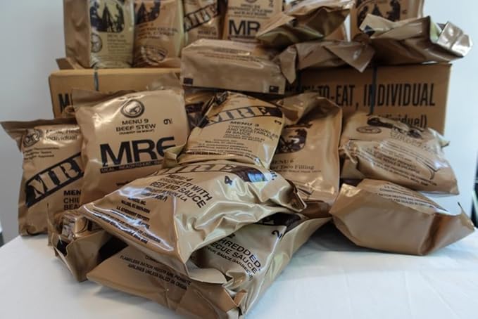 Food Dude 82nd Surplus Inspection US Meals Ready to Eat Military with Heater Box of Meals Full Meal 12 MRE Pack