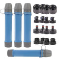 4 Pack Survival Water Filter Straw for Hiking & Camping, 2025 Personal Portable Water Purifier, 3000L Long Life, Includes Bottle & Hydration Bladder Adapters (4, Sky Blue, 3x3x19.3cm)
