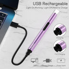 REIDEA Lighter S4 Electronic Candle Lighter USB Rechargeable with Security Lock, Windproof Fast Heat Sinking, Non-Slip Switch for Candle, Grill, Camping (Lavender Purple)