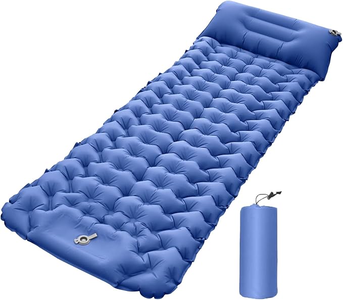 Camping Pad | Compact Blow Up Portable Airbed Mattress | Lightweight Backpacking Sleep Mat - for Outdoor Travel Backpacking Hiking Tent Car Truck SUV Women Men