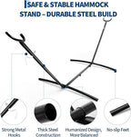 9FT Heavy Duty Adjustable Steel Hammock Stand, 450 LBS Capacity Outdoor Hammock Frame, Weather Resistant & Easy to Assemble for Patio Yard Garden