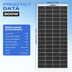 300W Flexible Solar Panel 23.5% High Efficiency 300 Watt Solar Panels Monocrystalline IP68 Waterproof Lightweight Bendable for RV, Camping, Boat, Roof Off-Grid (300w*2)