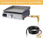 WADEO Low Pressure 1/4 inch RV Quick Connect Elbow Adapter Fitting for Blackstone 17 Inch and 22 Inch Propane Gas Tabletop Camping Grill