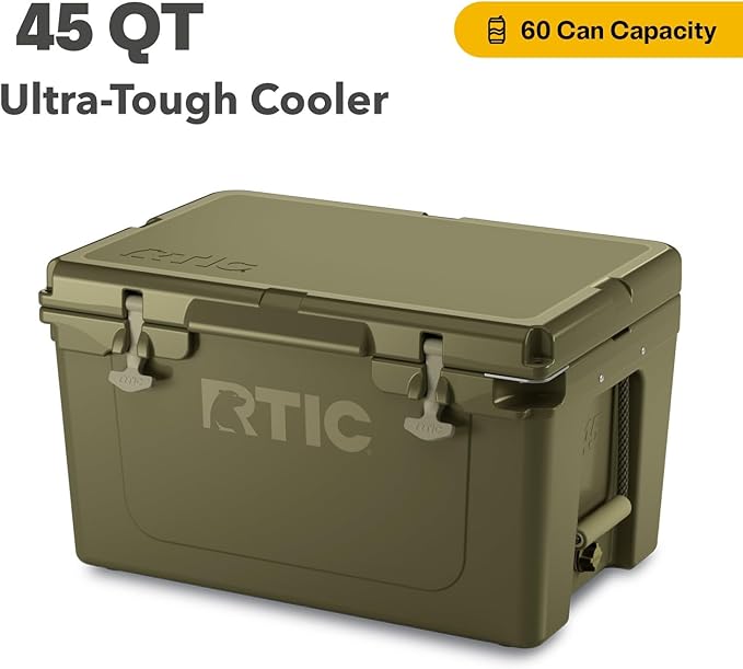 RTIC Ultra-Tough Cooler Hard Insulated Portable Ice Chest Box for Beach, Drink, Beverage, Camping, Picnic, Fishing, Boat, Barbecue