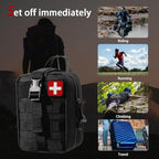 Universal IFAK Trauma First Aid Kit Molle Pouches Emergency Survival Kit Suitable for Home, car, Travel, Camping, Hiking, Sports, Outdoor Emergencies-Quick Response First Aid Essentials (Black)