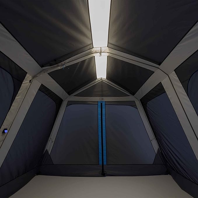 CORE 12’x10' Lighted Instant Screen House | Folding and Portable Large Pop Up Canopy Shelter with LED Lights | Perfect for Family Camping, Outdoor, Picnic, Backyards, BBQ, Tailgate, Patio and Party