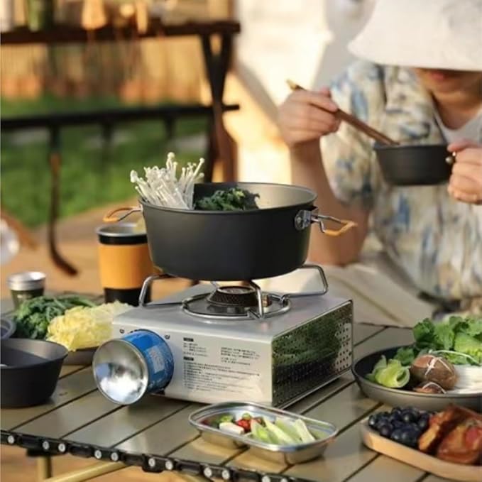 Camping Campfire Utensils, Outdoor Camping Portable Cooker Tableware Picnic Pot Cooking Backpacking Gear