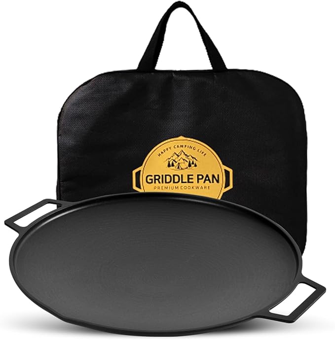 Korean BBQ 1 IH Griddle Grill Pan with Bag, Nonstick Coating, All Stove(Gas, Electric & Induction), Indoor Outdoor Griddle(12in)