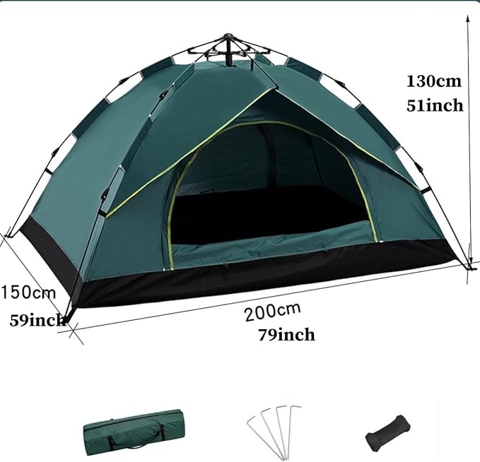 2 Person/3 Person Backpacking Tent, Easy Setup Beach Canopy Tent Sun Shade, Lightweight Portable Camping Tent for Camping, Festivals, Backyard, Beach (Color : /Green, Size : 2 Person)