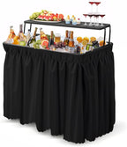 VINGLI Portable Cooler Table with Extra Storage Shelf, Alloy Steel, Black, Picetable Model