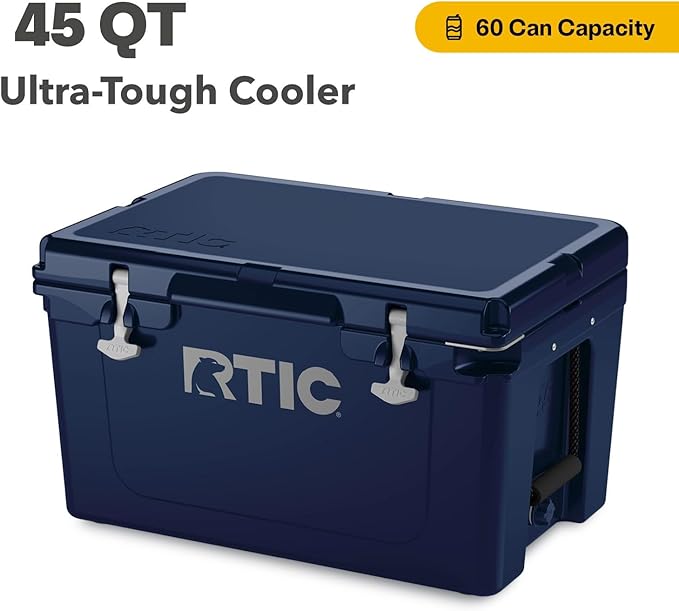 RTIC Ultra-Tough Cooler Hard Insulated Portable Ice Chest Box for Beach, Drink, Beverage, Camping, Picnic, Fishing, Boat, Barbecue