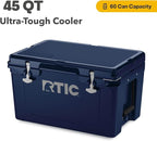 RTIC Ultra-Tough Cooler Hard Insulated Portable Ice Chest Box for Beach, Drink, Beverage, Camping, Picnic, Fishing, Boat, Barbecue