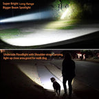 Multi Functions Led Flashlight High Lumens Rechargeable,Powerful Strong Metal Handheld Spotlight Super Bright Long Range 800yd/Large Battery/Side Lantern,High Powered Searchlight for Home