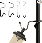 Outdoor Light Hook for Camping Tent lamp Hanger, Bird feeders, Garden Lights ; Sturdy and Non Slip Pole Hook for Yard lightings, 2 Big and 2 Small Camping Lantern Hooks
