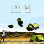 Automatic Tent Waterproof and Windproof Pop-up Tent Family Camping Tent, 4-Person Tent Portable Instant Tent, Suitable for Camping, Hiking, Mountaineering