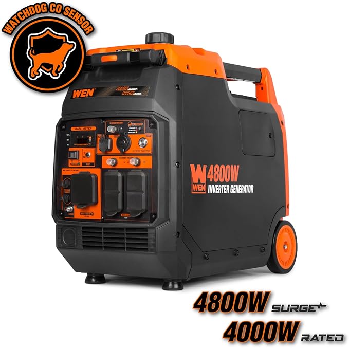 WEN 4800-Watt Portable Inverter Generator, Electric Start, RV-Ready, Quiet and Lightweight with Fuel Shut Off and CO Watchdog (56480iX)