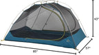 Kelty Far Out Backpacking Tent + Tent Footprint Package, 2 or 3 Person Capacity, Backpacking Starter Kit and Camping Shelter, Stuff Sack Included