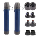 2 Pack Survival Water Filter Straw for Hiking & Camping, 2025 Personal Portable Water Purifier, 3000L Long Life, Includes Bottle & Hydration Bladder Adapters (2, Dark Blue, 3x3x19.3cm)