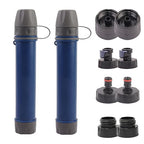 2 Pack Survival Water Filter Straw for Hiking & Camping, 2025 Personal Portable Water Purifier, 3000L Long Life, Includes Bottle & Hydration Bladder Adapters (2, Dark Blue, 3x3x19.3cm)