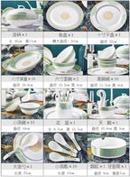 Ceramic Tableware and Tableware Set with 60 Pieces of European Tableware and Dishes Set