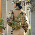 Viriber Tactical Backpack, Waterproof Military Cross-body Molle Sling Shoulder Backpack Chest Bag for Outdoor Every Day Carry Camouflage A
