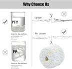 Giantex 3/7" Double Braid Polyester Rope, 150 ft Heavy Duty Utility Ropes for Tie, Pull, Swing, and Knot, High Strength Outdoor Rope w/ 5953 lbs Breaking Strength, White
