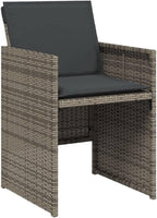 Patio Chair Gray PE Rattan One Size Removable Covers Garden Furniture Patio Furniture Camping Chair for Garden Outdoor