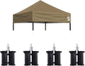 Eurmax USA Pop Up Canopy Replacement Canopy Tent Top Cover, Instant Canopy Top Cover ONLY,Bonus 4PC Pack Weight Bag (5x5,Khaki)