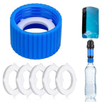 Water Filter Coupling Kit, Filtration Cleaning Couplings with 5 Pcs Gasket Seals, for 28mm External Threaded Water Filters and Standard Plastic Bottles for Hiking Camping