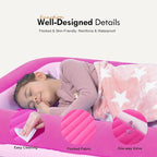 RAPTAVIS Kids Air Mattress Inflatable Toddler Travel Bed with Sides,Pink