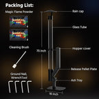 yoyomax Pellet Patio Heater, Outdoor Pellet Heater, Portable Wood Pellet Fire Pit with Ash Tray Patio Rocket Stove for Backyard Camping Garden Balcony, PH03