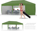 Garvee 10x10 Pop Up Canopy Tent, Heavy Duty Commercial Instant Shelter with One-Person Setup, UPF 50+ Waterproof, 100 Sq Ft Shade for Outdoor Events, Camping, Farmers Market